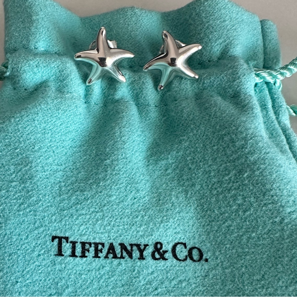 Tiffany & Co Elsa Peretti Starfish Earrings, Sterling Silver